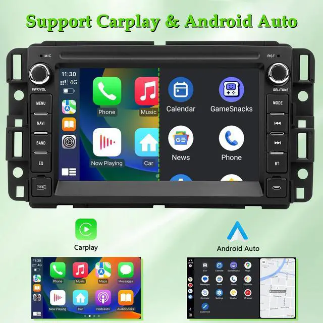 Alt view image 3 of 7 - Car Stereo Radio for Chevrolet Chevy Silverado Tahoe GMC Sierra Yukon | Android 12 with CarPlay Android Auto, Bluetooth GPS Navigation Touch Screen, 7 Inch IPS Screen, 2GB RAM + 64GB ROM