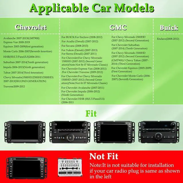 Alt view image 7 of 7 - Car Stereo Radio for Chevrolet Chevy Silverado Tahoe GMC Sierra Yukon | Android 12 with CarPlay Android Auto, Bluetooth GPS Navigation Touch Screen, 7 Inch IPS Screen, 2GB RAM + 64GB ROM