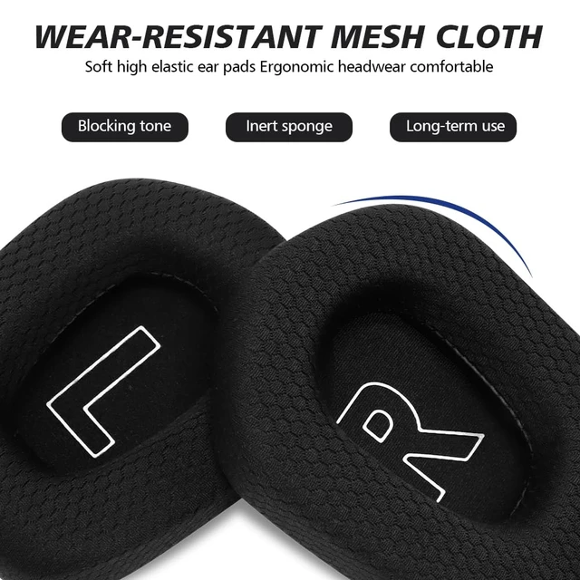 Alt view image 4 of 7 - Replacement Earpads for Logitech G733 G535 G335 Lightspeed Wireless Gaming Headset, Ear Pads Cushions with Comfort Noise Isolation Foam (Black)