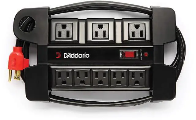 Main image of Tour-Grade Power Base - Surge Protector Outlet - Surge Protector Power Strip - Stage Power Strip with 6 ft Cable - 5 Standard and 3 Transformer- Guitar Amp Outlet with Indicator Light