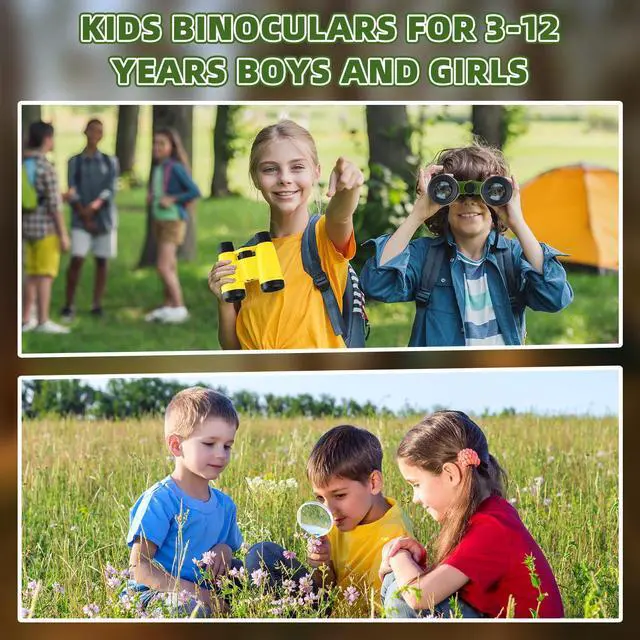 Alt view image 6 of 7 - 24 Pack Christmas Kid Mini Binocular Compass Magnifying Glass Set for 3-12 Years Boy Girl Toddler Gifts Small Compact Telescope Binocular for Bird Watching Outdoor Camping Hiking Exploring