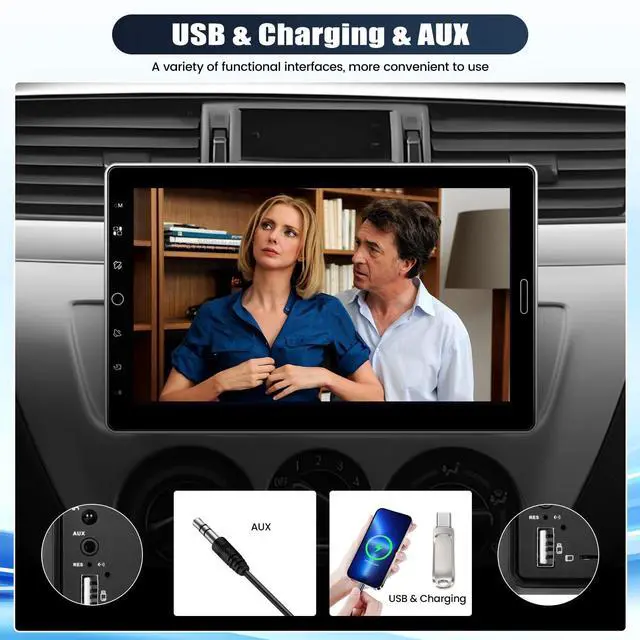 Alt view image 5 of 7 - 10.1 Inch Single Din Car Radio Stereo with Wireless CarPlay&Android Auto, Detachable Touch Screen Radio with Mirror Link AM/FM Radio Bluetooth EQ Audio SWC+Backup Camera+MIC