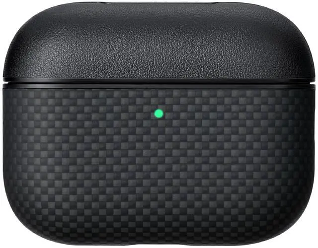 Main image of for AirPods Pro 3 Case MagSafe, Leather & Aramid Woven, Black | Slim-Fit Shockproof Protective AirPods Pro 3 Case Cover, Compatible with MagSafe, Premium Leather & Aramid Fiber Woven