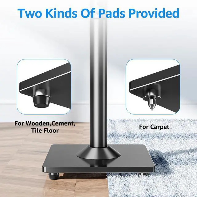 Alt view image 7 of 7 - Speaker Stands for Sonos Era 100, Sonos One, One SL, Play:1, Height Adjustable 35"-43" Floor Standing Speaker Stands Pair with Cable Management, Ear Level Surround Sound, 11lbs Loading, MU9146
