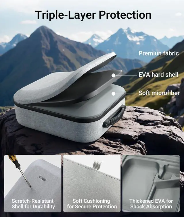 Alt view image 3 of 5 - Starlink Mini Case, Portable Lightweight Protective Travel Case | Shockproof & Splash-Resistant Carrying Case for Starlink Mini & Accessories, Ideal for Travel, Camping and RV Adventures