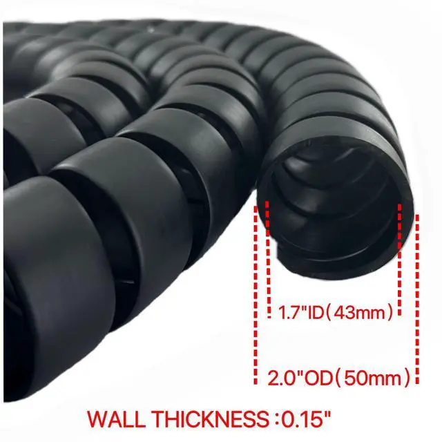 Alt view image 3 of 7 - Spiral Wrap Cable Protector - 2.0" OD x 10' Pre-Cut Lengths - Safe Hose Protector to Avoid Wear and Extend Life for Hydraulic Pneumatic Hoses