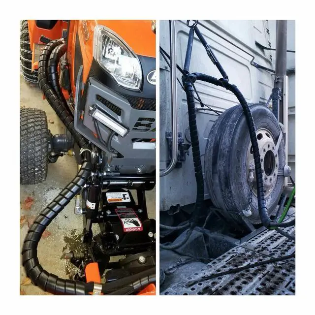 Alt view image 6 of 7 - Spiral Wrap Cable Protector - 2.0" OD x 10' Pre-Cut Lengths - Safe Hose Protector to Avoid Wear and Extend Life for Hydraulic Pneumatic Hoses