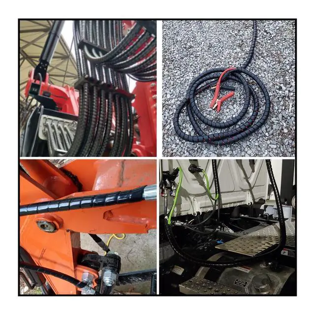 Alt view image 7 of 7 - Spiral Wrap Cable Protector - 2.0" OD x 10' Pre-Cut Lengths - Safe Hose Protector to Avoid Wear and Extend Life for Hydraulic Pneumatic Hoses