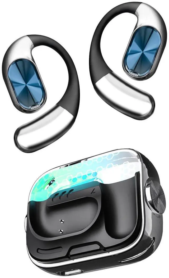 Main image of Open-Ear Headphones360° Rotating Charging Case, Ergonomic Earhook | Bluetooth 6.0, IPX5, 60H Playtime, ENC Call Noise Reduction, Superior Sound Quality, Stable Fit for Commute & Workout