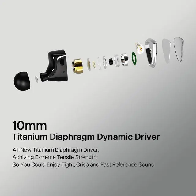 Alt view image 4 of 7 - Tripowin x 0DiBi: Vivace in Ear Monitor, 10mm Titanium Diaphragm Dynamic Driver IEM, HiFi Wired Earbuds Earphone, Gaming Earbuds with 2Pin Detachable Cable for Musicians Audio Enthusiasts