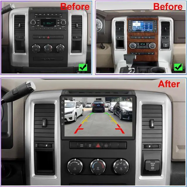 Alt view image 2 of 5 - for Dodge RAM 1500 2500 3500 Radio Upgrade 2009 2010 2011 2012,Android Stereo Replacement,QLED Touch Screen,8core CPU,Wireless carplay Android Auto,Free Camera