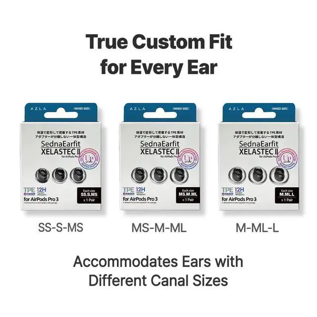 Alt view image 7 of 7 - XELASTEC 2 AirPods Pro 3 Ear Tips, Adaptive Replacement Tips