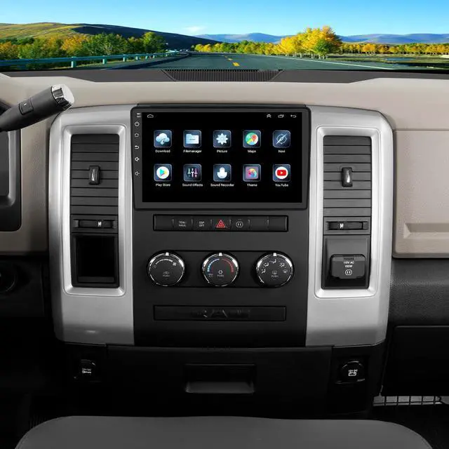 Alt view image 4 of 5 - for Dodge RAM 1500 2500 3500 Radio Upgrade 2009 2010 2011 2012,Android Stereo Replacement,QLED Touch Screen,8core CPU,Wireless carplay Android Auto,Free Camera