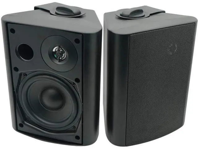 Main image of 5.25 Inch Indoor Outdoor Bluetooth Speakers Patio Waterproof Wired Wall Mount System 300 Watts (Black)