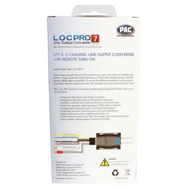Alt view image 7 of 7 - LP7-2 L.O.C. PRO Series 2-Channel Line Output Converter with Remote Turn On 4in. x 8in. x 1in