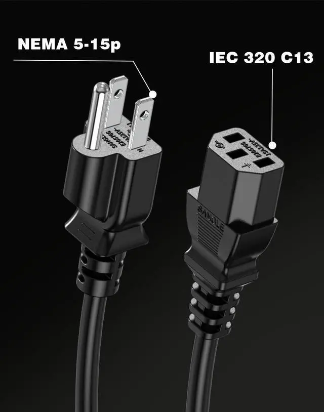 Alt view image 7 of 7 - Power Station Charging Cable 6FT, 14AWG Fast Charging Cable Compatible with Ecoflow Delta/River Series, Bluetti EB3A, Anker 757/767, 125Volt 15A Universal AC Power Cord