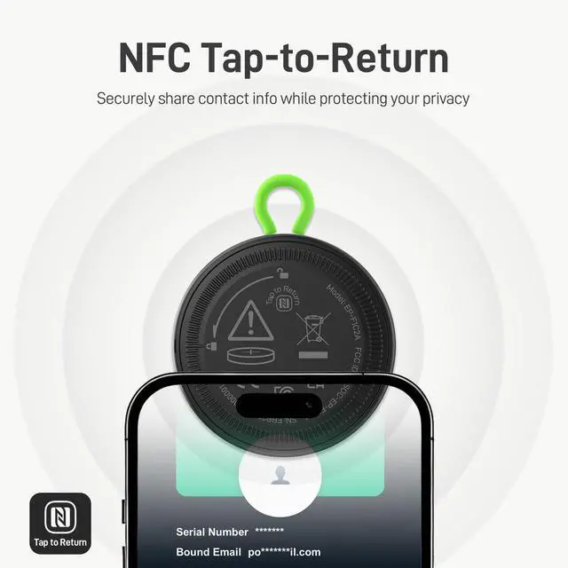 Alt view image 6 of 7 - Tracker Tags with Adjustable Strap, 2-Year Battery, 4 Pack, Black | Works with Apple Find My (iOS Only), IP67 Waterproof, NFC-Enabled Item Finder for Keys, Luggage, Bikes, and Pets