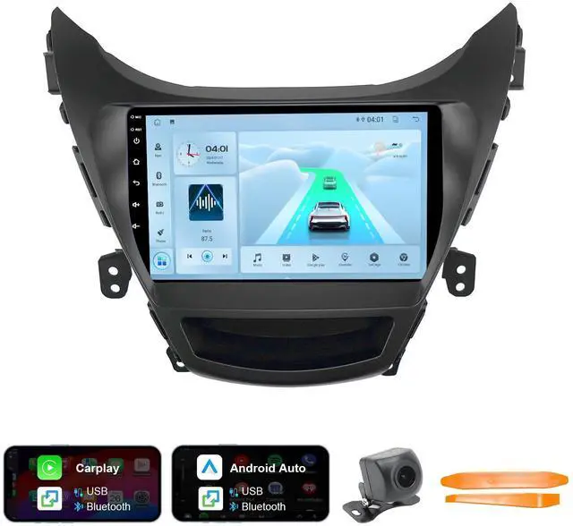 Main image of Car Stereo Compatible with Hyundai Elantra 2012-2013 9inch Radio | Wireless CarPlay,Android Auto,GPS NAV,Touchscreen,Plug-and-Play,Bluetooth,Backup Camera,WiFi,SWC,DSP,IPS,Android 13,2+32G