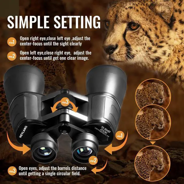 Alt view image 2 of 7 - 10-30x50 Zoom Binoculars for Adults High Powered - Lightweight Waterproof Binoculars for Hunting Bird Watching Travel Cruise