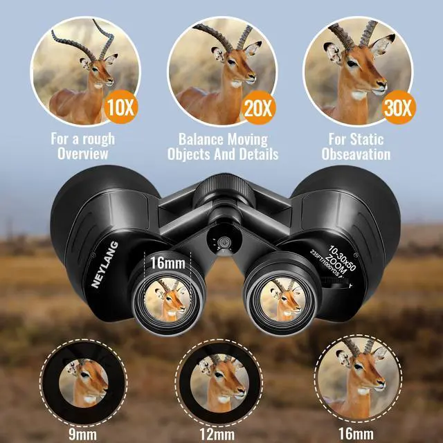 Alt view image 4 of 7 - 10-30x50 Zoom Binoculars for Adults High Powered - Lightweight Waterproof Binoculars for Hunting Bird Watching Travel Cruise