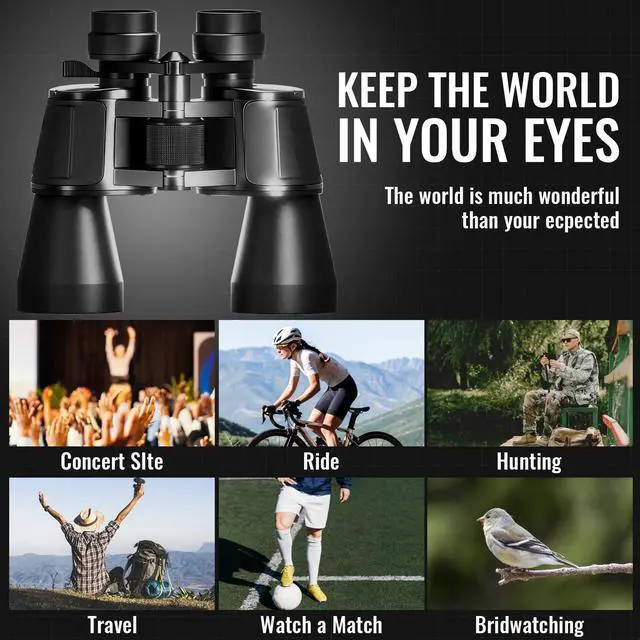 Alt view image 5 of 7 - 10-30x50 Zoom Binoculars for Adults High Powered - Lightweight Waterproof Binoculars for Hunting Bird Watching Travel Cruise