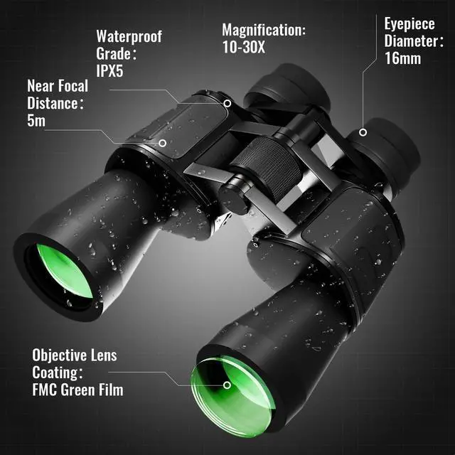 Alt view image 6 of 7 - 10-30x50 Zoom Binoculars for Adults High Powered - Lightweight Waterproof Binoculars for Hunting Bird Watching Travel Cruise
