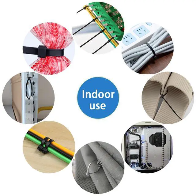 Alt view image 6 of 7 - 200 Pack 16 Inch Zip Ties Heavy Duty, 175 lbs Tensile Strength, Extra Wide Thick UV Resistant Black Cable Ties for Indoor Outdoor Electrical Projects & Home Organization