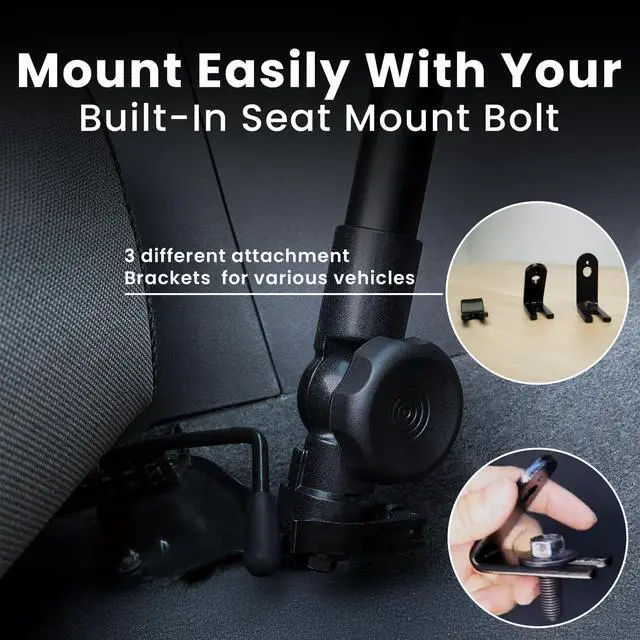 Alt view image 7 of 7 - Car Laptop Mount, No-Drill Passenger Seat Laptop Stand for 1215.4 Inch Laptops up to 9 lbs, Height Adjustable Full Motion Vehicle Laptop Mount