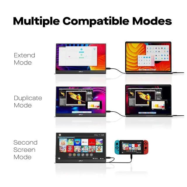 Alt view image 5 of 7 - Mobile Pixels Fold Portable Monitor, 15.6 "1080P Full HD Laptop Monitor | Plug and Play USB C/HDMI Travel Monitors with Smart Case for macOS/Windows/Android/Switch