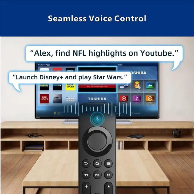 Alt view image 3 of 7 - Replacement Smart Ember Remote, Work for Insignia Toshiba TCL Hisense TV | Universal | Aex@ | Voice Control | Bluetooth | Prime Video Netflix Disney+ Amazon Music