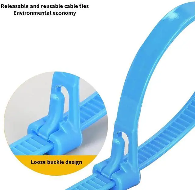Alt view image 6 of 7 - 100 PCS 12 Inch Color Releasable Cable Zipper Cable Ties, Adjustable Reusable 50 Lbs Tensile Strength Nylon Cable Ties for Lndoor and Outdoor Multipurpose Plastic Cable Ties (Multicolor)