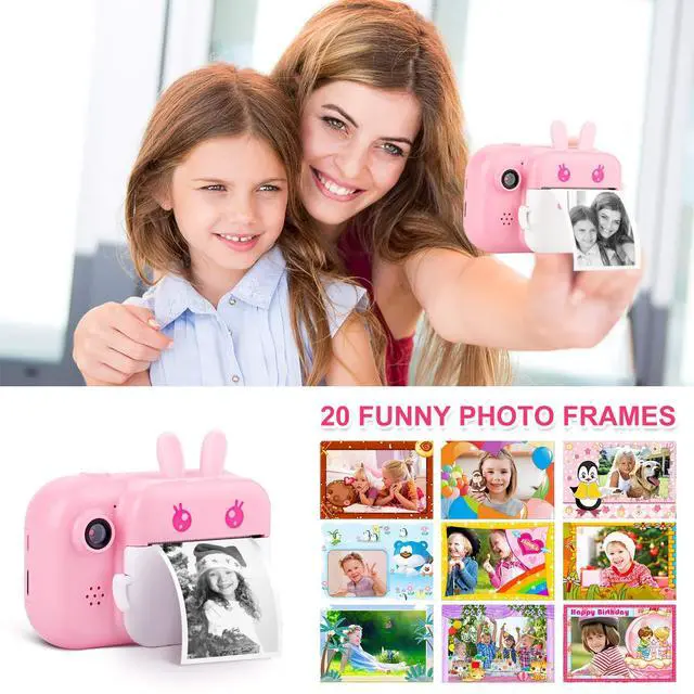 Alt view image 3 of 7 - Instant Print Camera for Kids, Dual-Lens 40MP Kids Digital Video Camera | 1080P Portable Toddler Camera for Girls Boys Age 3-12, 2.4" Selfie Camera Toys with 32GB Card, Christmas Birthday Gifts
