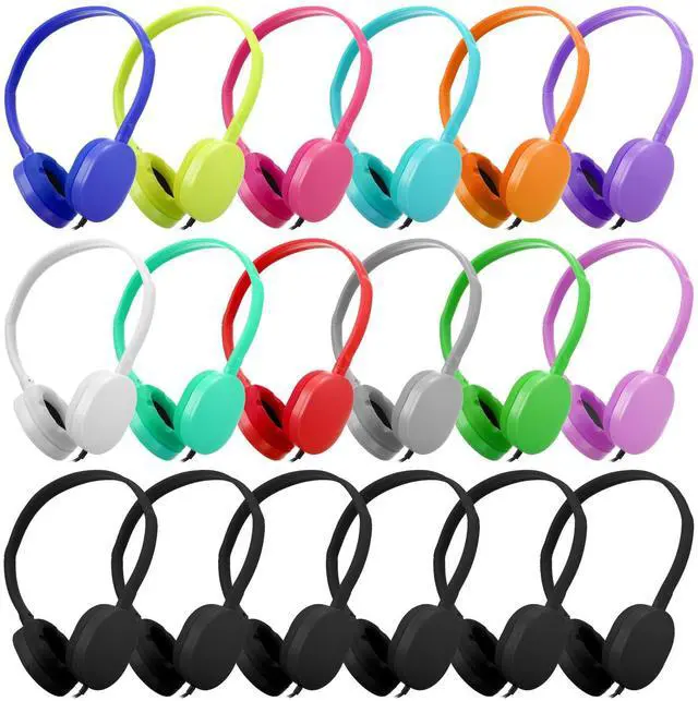 Main image of 18 Pack Class Set Headphones for Students Bulk Headphones for Classroom School Adjustable 3.5mm Wired Earphones Classroom Must Haves Teacher Supplies(Mixed Colors)
