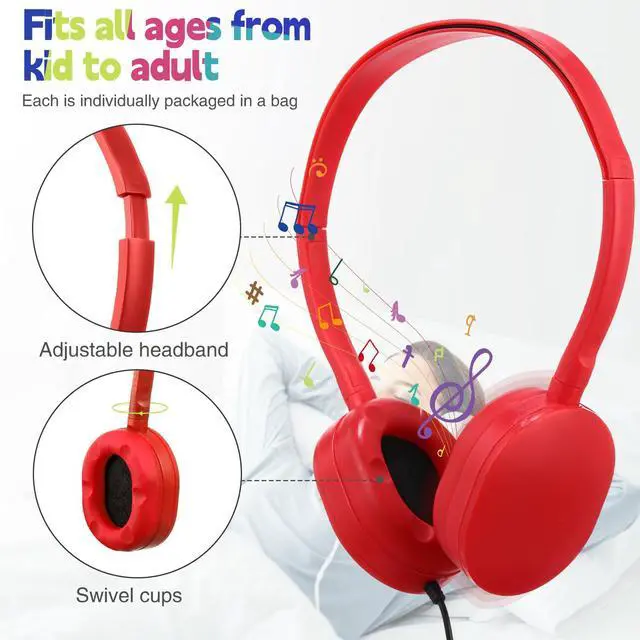 Alt view image 2 of 7 - 18 Pack Class Set Headphones for Students Bulk Headphones for Classroom School Adjustable 3.5mm Wired Earphones Classroom Must Haves Teacher Supplies(Mixed Colors)