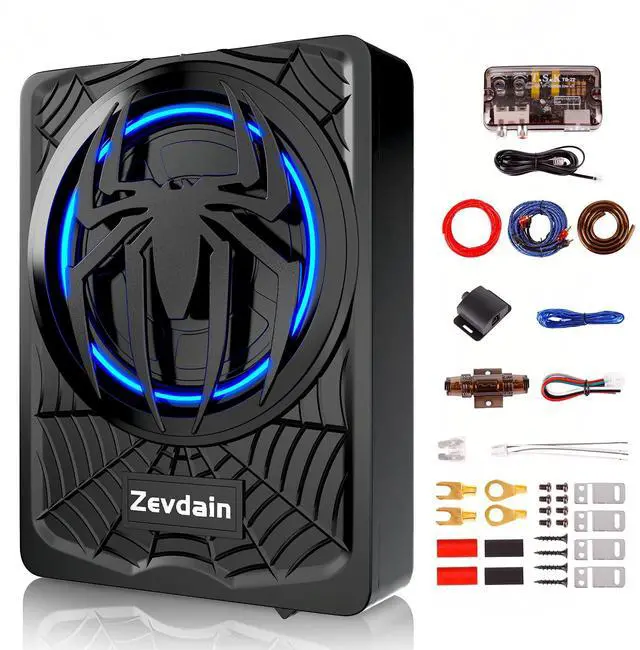 Main image of 1200w subwoofer,Under Seat Subwoofers with Amp(Class D MOSFET Amp) | Slim Under Seat Powered Car Subwoofer,Underseat Car Subwoofer and Amp Package,Truck Sub and Amp Combo(Blue LED)