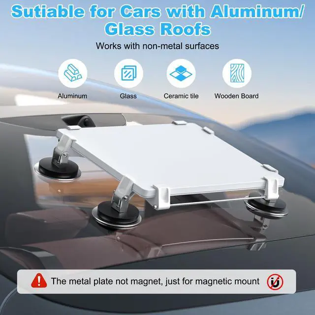 Alt view image 3 of 7 - 4 Pcs Starlink Mini/Gen 3 Magnetic Mount Plates, Adhesive Metal Plate Magnetic Pads for NonMagnetic Material, Starlink Mounting Accessory for Car Truck SUV RV Travel Satellite Dish Accessory