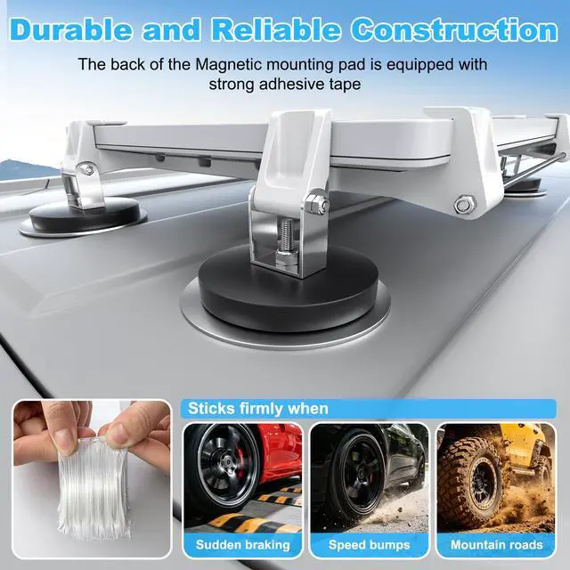 Alt view image 2 of 7 - 4 Pcs Starlink Mini/Gen 3 Magnetic Mount Plates, Adhesive Metal Plate Magnetic Pads for NonMagnetic Material, Starlink Mounting Accessory for Car Truck SUV RV Travel Satellite Dish Accessory