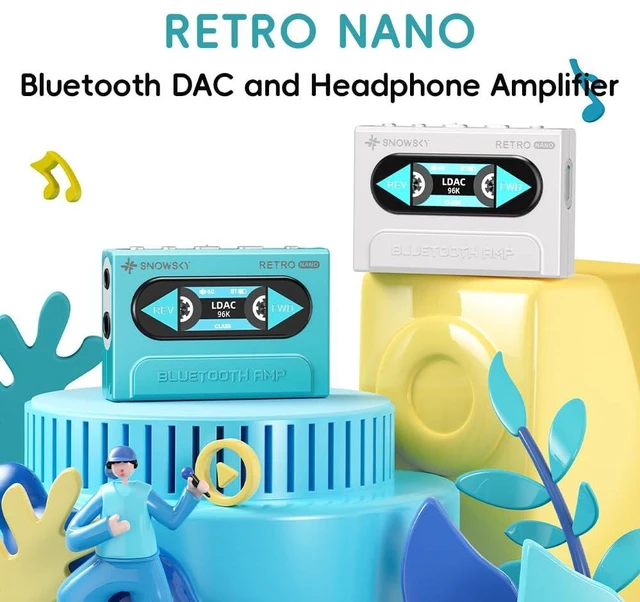 Alt view image 3 of 7 - /Snowsky Retro Nano Bluetooth USB DAC AMP with LDAC, aptX Adaptive, aptX LL (3.5mm Unbalanced & 4.4mm Balanced Output) (Blue)