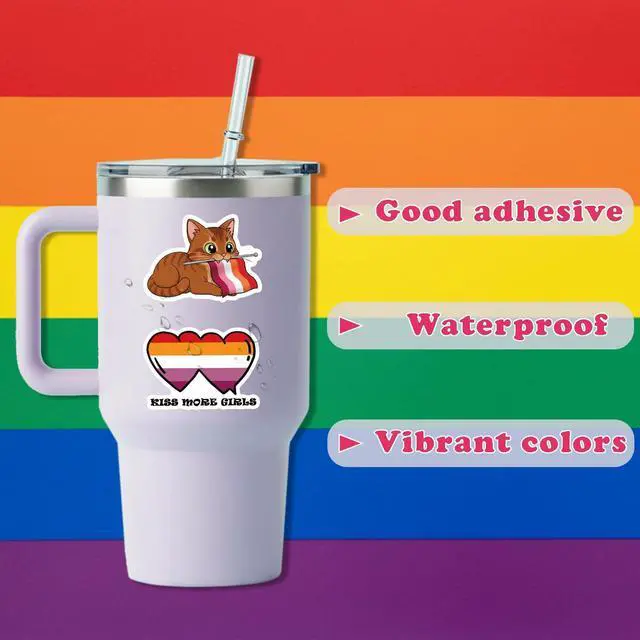 Alt view image 2 of 4 - 600 Pcs Assorted Pride Stickers Bulk, LGBTQ Diversity Flag Decals for Water Bottle Laptop Skateboard, Waterproof Vinyl Mixed All Kind of Pride Stickers LGBTQ Month Party Favors Community