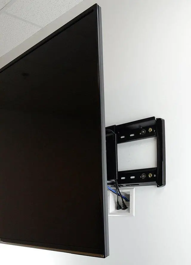 Alt view image 3 of 5 - Electronics 45-0072-WH Commercial Grade Recessed Wall Plate Cable Pass Through, Mid-Size Low Voltage AV/HDMI Cord Hider with 20A Duplex Power Receptacle, TV & Home Theater, White