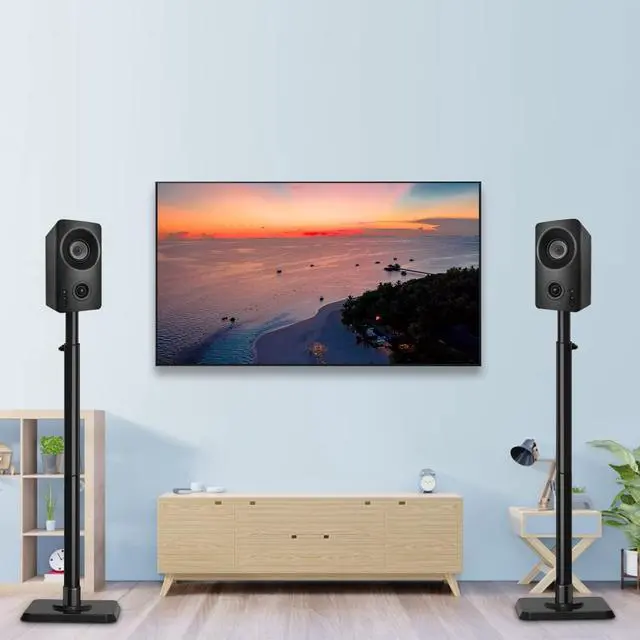 Alt view image 6 of 7 - Speaker Stands - Height Adjustable Speaker Stand for Vizio, Polk, JBL, Sony, Speaker Stands Pair with Wire Management (Holds up to11LBS Per Stand)