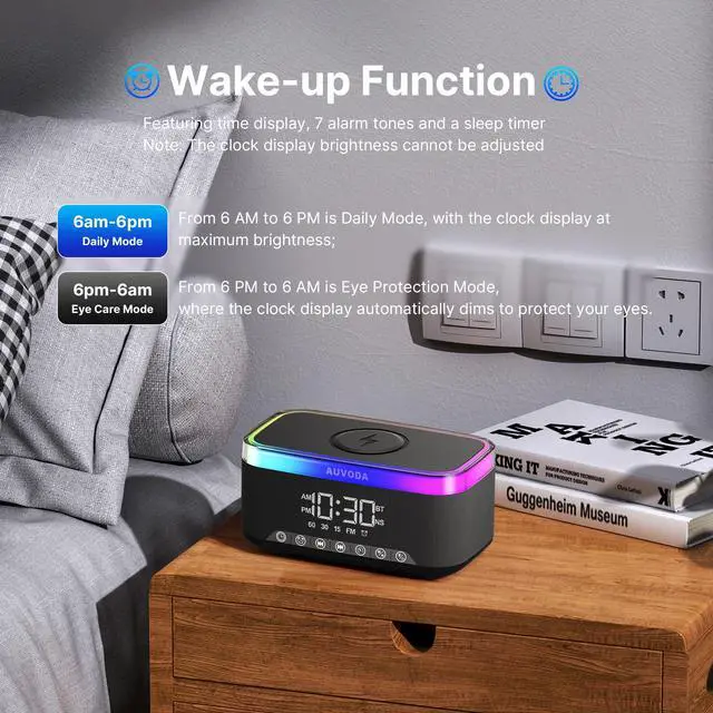Alt view image 6 of 7 - S300 Bluetooth Speaker with Wireless Charging & LED Lights | 16 W Stereo, TWS Pairing, BT 5.3, Wake-Up Function, TF & AUX Inputs, 3600 mAh Battery, for Home, Office & Bedroom