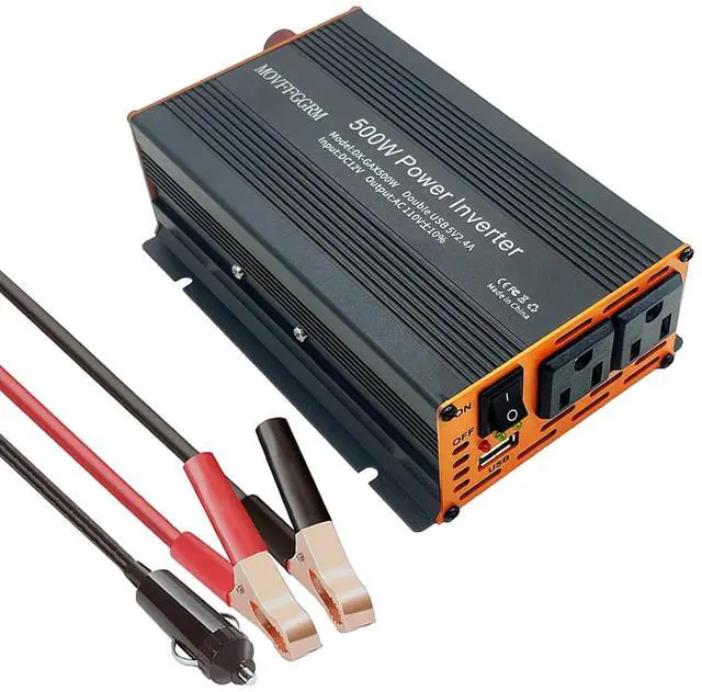 Main image of 500W Power Inverter Modified Sine Wave for Vehicles,DC 12V to 110V 120V New Black