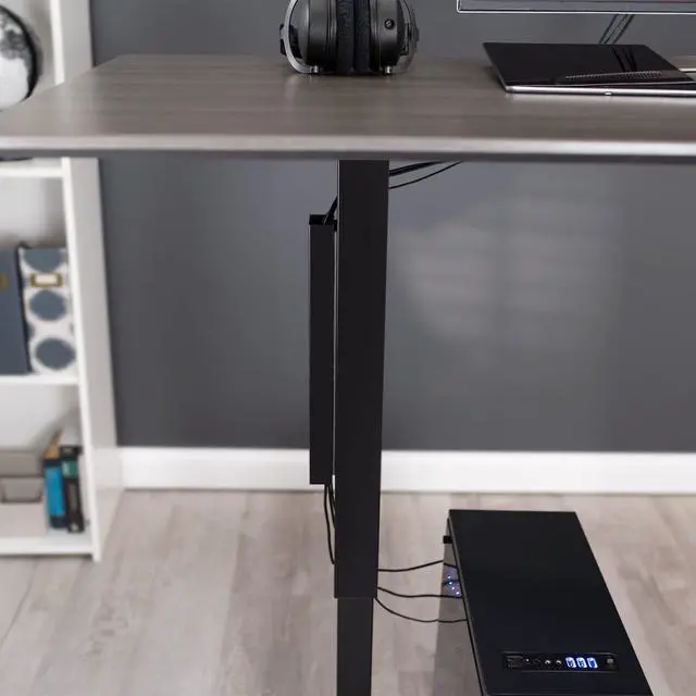 Alt view image 7 of 7 - Black 14 inch Cable Management Channel for Desk Leg, DESK-AC01-1MB | Magnetic Steel Design, Under Desk No Drill Cord Organizer, For Home and Office