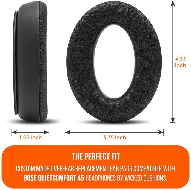 Alt view image 5 of 7 - Freeze V2 QC45 Cooling Gel Earpads Compatible with Bose QuietComfort 45, QuietComfort SE & QC Wireless (2023) by Wicked Cushions | Freeze V2 Cooling Fabric, Extreme Comfort | Black