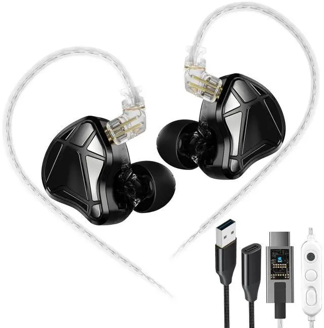 Main image of Axas USB C DSP Gaming Earbuds with Mic for FPS Gamers | HiFi IEM, 360 spatial sound, noise isolation, low profile fit, USB C to A extension cable, for smartphone/tablet