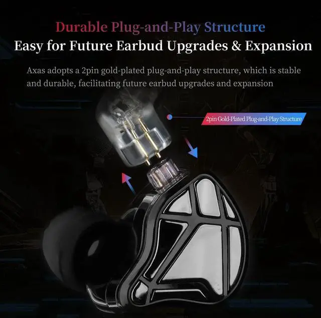 Alt view image 7 of 7 - Axas USB C DSP Gaming Earbuds with Mic for FPS Gamers | HiFi IEM, 360 spatial sound, noise isolation, low profile fit, USB C to A extension cable, for smartphone/tablet