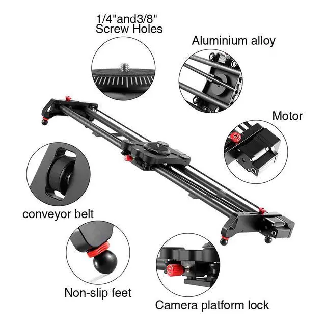 Alt view image 2 of 7 - Camera Motorized Slider,48"/120CM,Automatic Round Trip,Time Lapse,Panoramic Shooting,Video Capture,Slider Smooth and Stable,with Battery