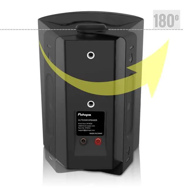 Alt view image 4 of 7 - 5.25 Inch Outdoor Speakers with Bluetooth Amplifier, Black | All-Weather Durability, Stereo Receiver, Broad Sound Coverage, Speed-Lock Mounting System