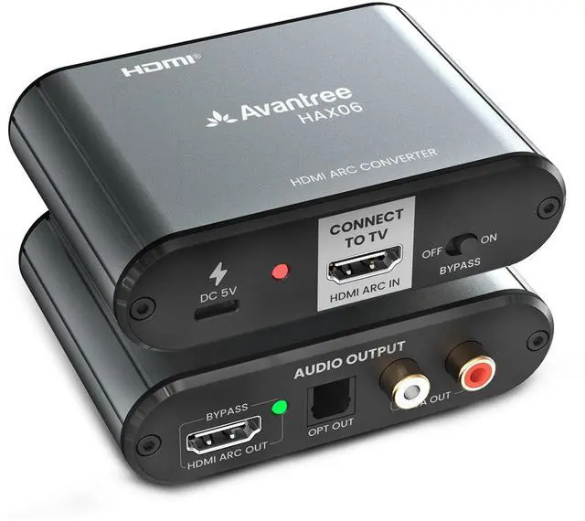 Main image of HAX06 HDMI ARC Audio Extractor for TV with Passthrough, Play Soundbar & Headphones Simultaneously, Optical & RCA Outputs